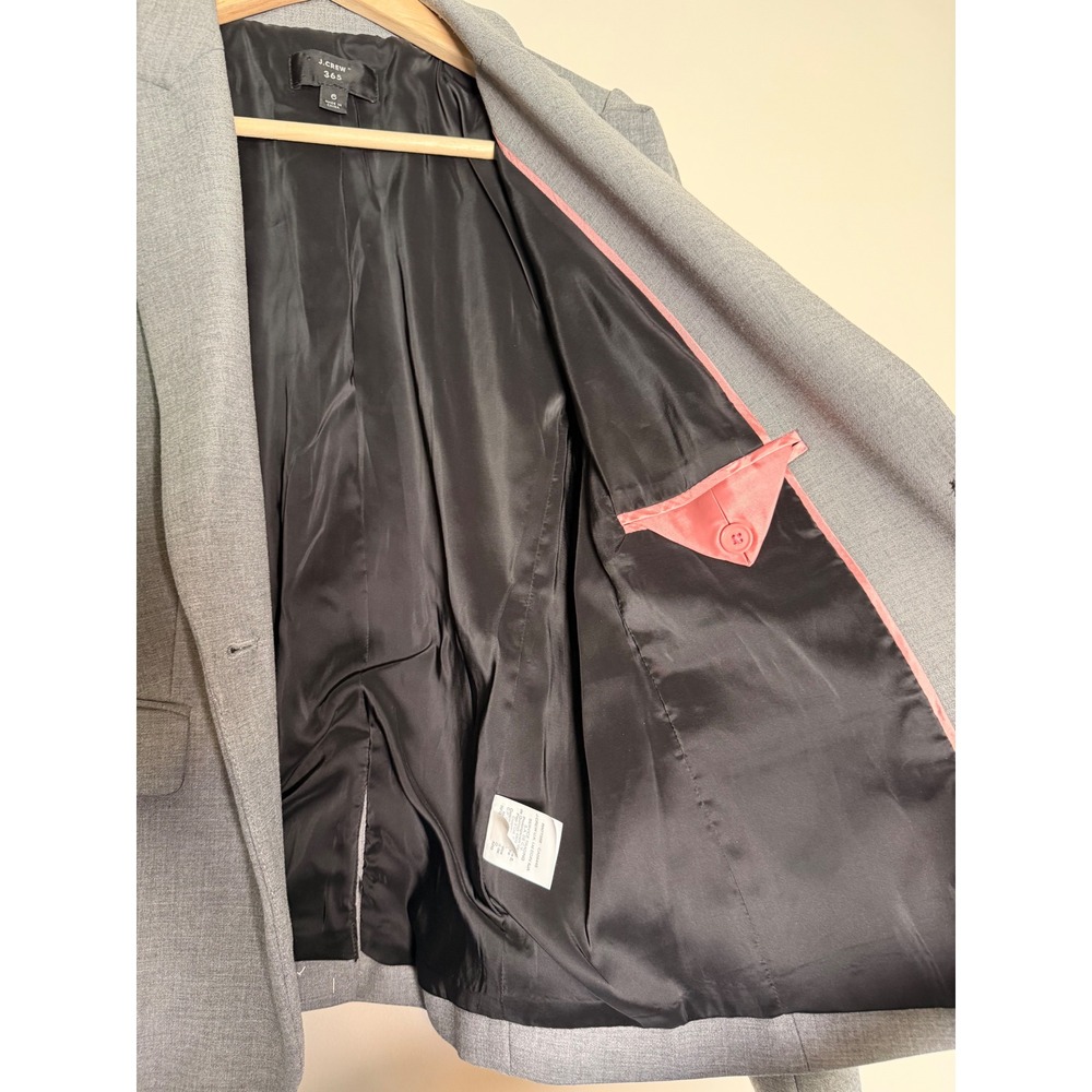J.Crew 365 Womens Gray Single Button Blazer Jacket Size 6 Professional Office - Picture 8 of 13